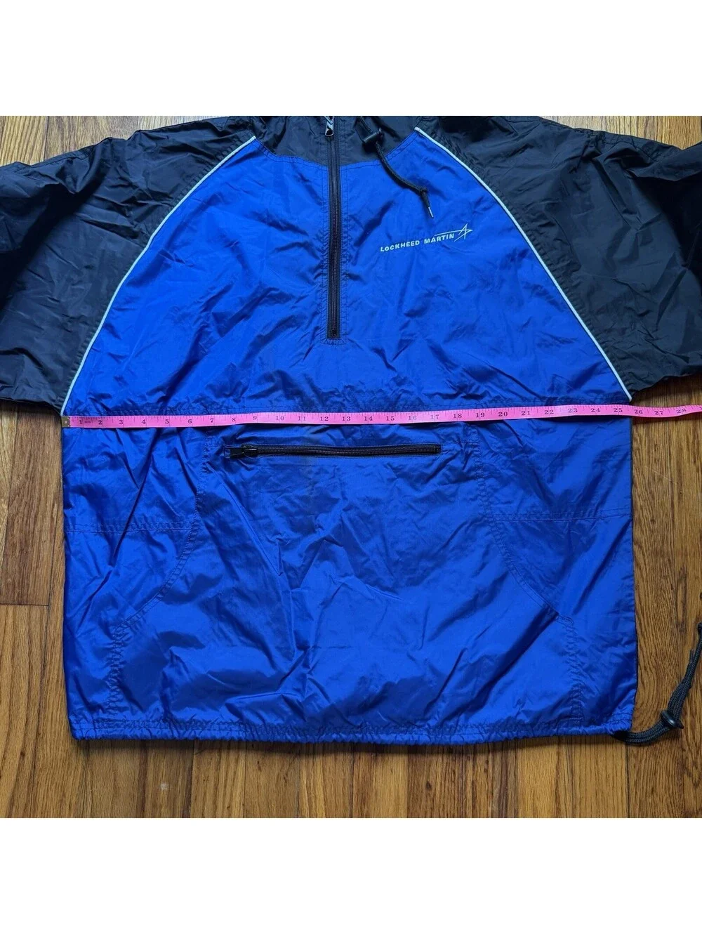 Lockheed Martin Vintage 2XL Windbreaker Anorak Jacket Men’s Blue Black Pullover
